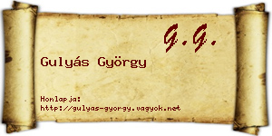Gulyás György névjegykártya
